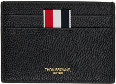 Черная кожаная визитница Thom Browne