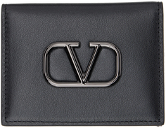 Черный визитница с логотипом VLogo Valentino Garavani