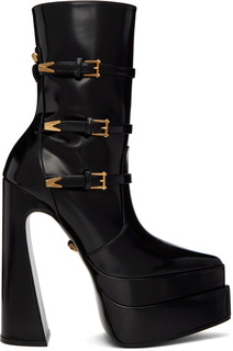 Черные ботинки на остроконечной платформе Aevitas Versace