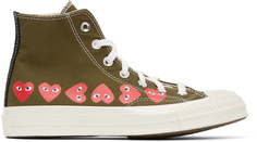 Высокие кроссовки Chuck 70 цвета хаки Converse Edition Multiple Hearts Comme des Garçons Play