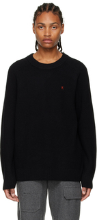 Черный свитер с вышивкой Helmut Lang
