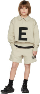 Детский бежевый вязаный свитер-поло Big E Polo Essentials
