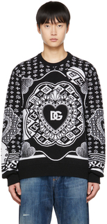 Черный свитер с рисунком Dolce &amp; Gabbana