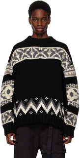 Черно-серый скандинавский свитер sacai