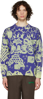 Синий свитер с цветочным принтом Rassvet Рассвет