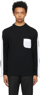 Черный вязаный свитер с круглым вырезом с тесьмой AMBUSH