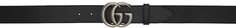 Двусторонний широкий черно-коричневый ремень с узором GG Marmont Gucci