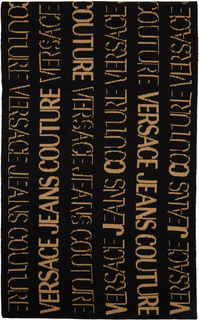 Черно-золотой шарф с логотипом Versace Jeans Couture