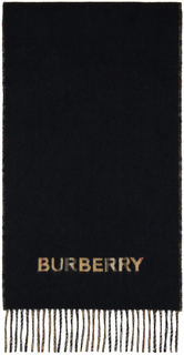 Бежево-черный двусторонний шарф в клетку Burberry