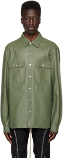 Зеленая куртка-рубашка Rick Owens