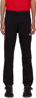 Черные хлопковые брюки для отдыха Moncler