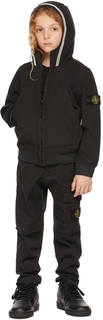Детская черная куртка на молнии Soft Shell Stone Island Junior