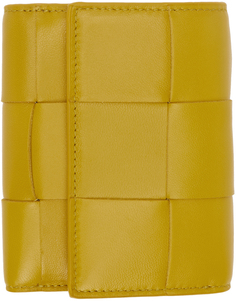 Желтый бумажник на молнии Trifold Bottega Veneta
