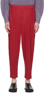 Красные февральские брюки Monthly Color Homme Plissé Issey Miyake