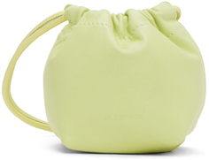 Зеленая мини-сумка через плечо с кулиской Jil Sander