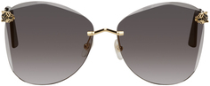 Золотые солнцезащитные очки без оправы Cartier