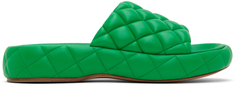 Зеленые стеганые сандалии Bottega Veneta