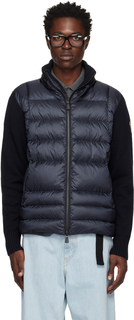 Темно-синий утепленный кардиган Moncler Grenoble