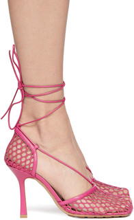 Розовые эластичные туфли на каблуке Web Bottega Veneta