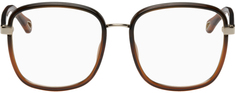 Черно-коричневые квадратные очки Chloé Chloe