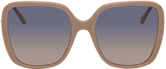 Бежевые квадратные солнцезащитные очки Chloé Chloe