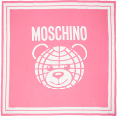 Розовый жаккардовый шарф Moschino