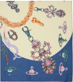 Сине-бежевый шарф Heart Of Jewels Vivienne Westwood
