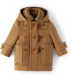 Стеганый дафлкот из шерсти с ромбами Baby Brown Burberry