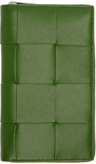 Зеленый кошелек на молнии Bottega Veneta
