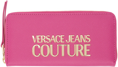Розовый кошелек Continental с логотипом Versace Jeans Couture