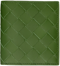 Зеленый тонкий кошелек Bifold Bottega Veneta
