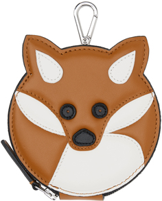 Оранжевый кошелек для монет с головой лисы Maison Kitsuné