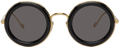 Черно-золотые круглые солнцезащитные очки Loewe