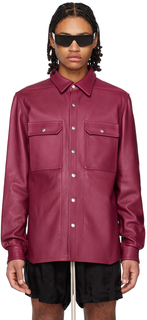 Розовая кожаная куртка-рубашка Rick Owens