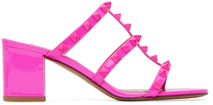 Розовые босоножки на каблуке Rockstud Valentino Garavani