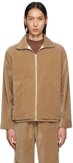 Светло-коричневая бархатная спортивная куртка Camiel Fortgens