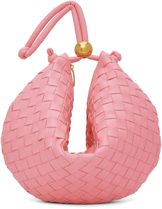 Розовый клатч среднего размера Bottega Veneta