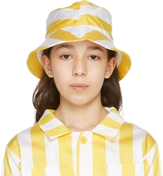 Детская желто-белая шляпа-ведро M’A Kids