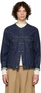Темно-синяя джинсовая куртка с необработанными краями Maison Margiela
