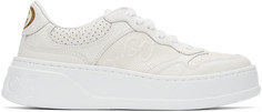 Белые низкие кеды с тиснением GG Gucci