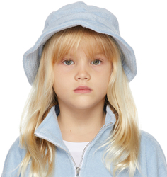 SSENSE Эксклюзивная детская синяя махровая шапка-ведро Gil Rodriguez