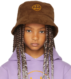 Эксклюзивная коричневая коричневая коричневая шляпа-ведро с талисманом для детей SSENSE drew house