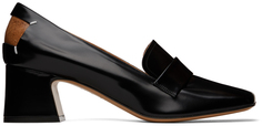 Черные лоферы на каблуке с квадратным носком Maison Margiela