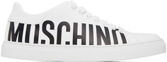 Белые кроссовки с принтом Moschino