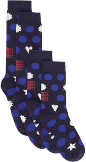 Набор из двух пар темно-синих носков в горошек Charles Jeffrey Loverboy