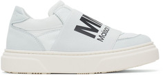 Детские бело-серые эластичные кроссовки с логотипом MM6 Maison Margiela