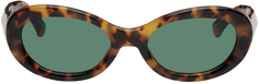 Овальные солнцезащитные очки черепаховой расцветки Dries Van Noten