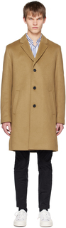 Светло-коричневое пальто с заостренными лацканами Hugo