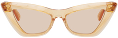Оранжевые солнцезащитные очки «кошачий глаз» с острым носком Bottega Veneta
