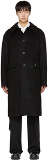 Черное шерстяное пальто Wooyoungmi